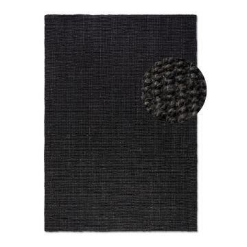 Covor negru din iută 160x230 cm Bouclé – Hanse Home