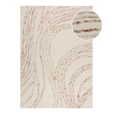 Covor portocaliu/crem din lână 200x290 cm Abstract Swirl – Flair Rugs