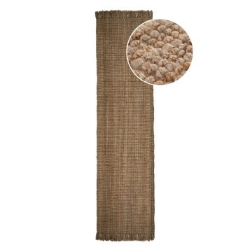 Covor tip traversă în culoare naturală handmade din iută 60x150 cm Jute Boucle – Flair Rugs