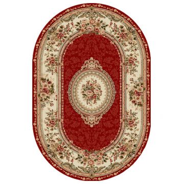 Covor Clasic, Lotos 571, Grena, 80x150 cm, Oval 1800 gr/mp