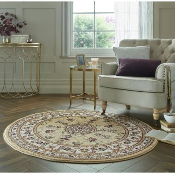 Covor Sherborne Bej 133X133 cm, rotund, Flair Rugs