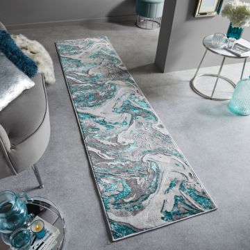 Covor traversă Marbled VERDE SMARALD 80X300 cm, Flair Rugs