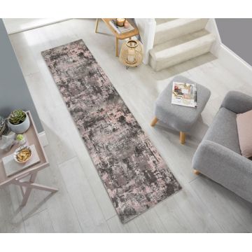 Covor traversă Wonderlust Gri/Roz 80X300 cm, Flair Rugs