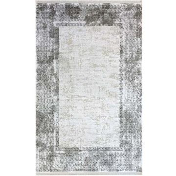 200x290 cm Covor Luxury Roma, 70% Acryl și 30% Vascoza, Design Modern, Gri, Densitate 2800 gr/m2, ROXR00B1003