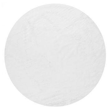 Covor alb lavabil rotund ø 120 cm Pelush White – Mila Home