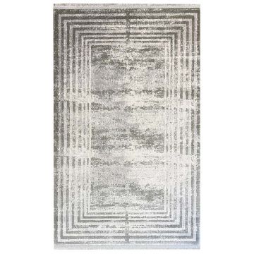 Covor de lux 200x290cm, 100% Acryl, Design Modern, Gri inchis/Gri deschis, Densitate 2800 gr/m2