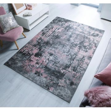 Covor Wonderlust, Flair Rugs, 160x230 cm, polipropilena, gri/roz