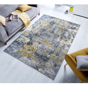 Covor Wonderlust Grey/Ochre, Flair Rugs, 160x230 cm, polipropilena, gri/ocru