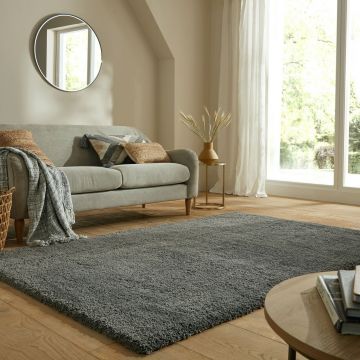 Covor Feather Soft Charcoal, Flair Rugs, 200x290 cm, polipropilena, carbune