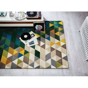 Covor Prism Green/Multi, Flair Rugs, 200x290 cm, lana, verde/multicolor