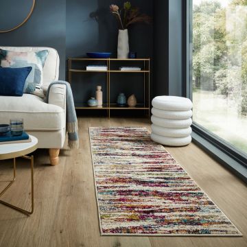 Covor Refraction Multi, Flair Rugs, 66x230 cm, polipropilena, multicolor