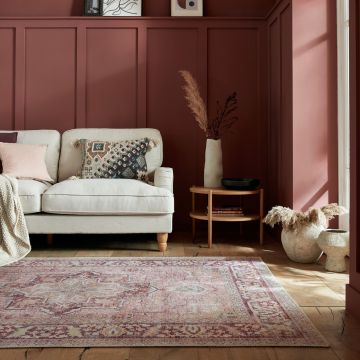 Covor Windsor Traditional Pink, Flair Rugs, 80x150 cm, fibre reciclate/poliester chenille, roz pudra