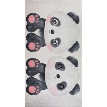 Covor pentru copii negru-alb 80x150 cm Panda Friends – Vitaus