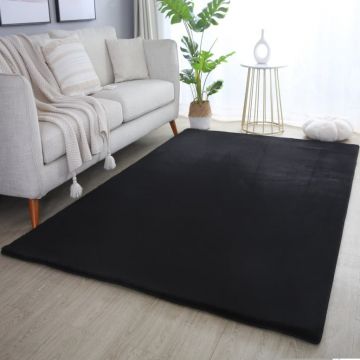 Covor Pouffy V1 Negru 60 x 110cm