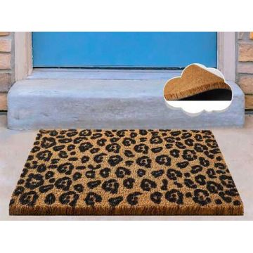 Covoras Intrare Black Leopard, 40x60 cm, din Fibre de Cocos