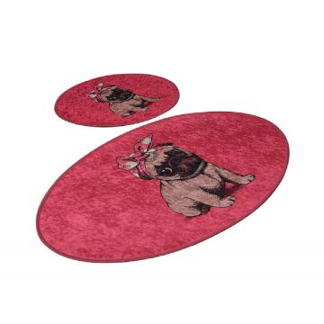 Set 2 Covorase de Baie Pink Pug