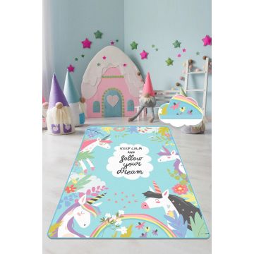 Covor de Copii Cute Unicorn, Multicolor (diverse dimensiuni)