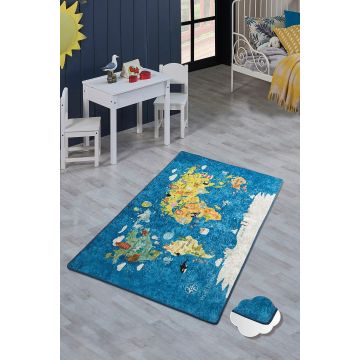 Covor de Copii World Map, Multicolor, 190x140 cm