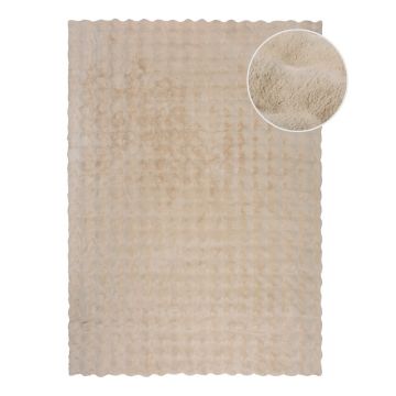 Blană crem sintetică 180x290 cm Waffle Faux Fur – Flair Rugs