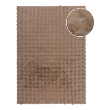 Blană maro sintetică 160x230 cm Waffle Faux Fur – Flair Rugs