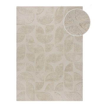 Covor crem țesut manual din bumbac 80x150 cm Ada Arch Geo – Flair Rugs