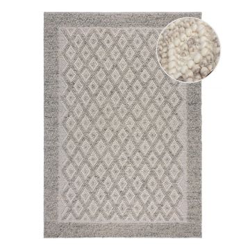 Covor gri țesut manual din amestesc de lână 160x230 cm Minerals Diamond – Flair Rugs