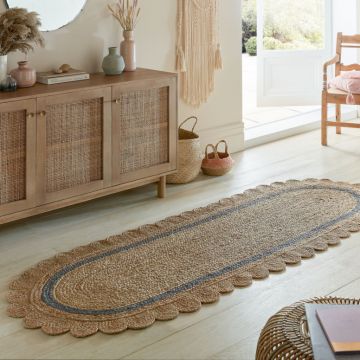 Covor traversă Grace Natural/Gri 80X230 cm, Flair Rugs