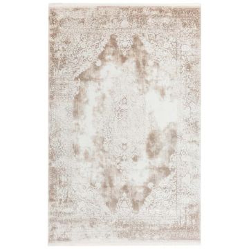 160x230 cm Covor de lux, Maro/Crem, 100% Acryl, Design Modern, Densitate 2800 gr/m2