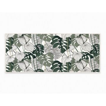 Covor alb/verde lavabil 80x150 cm Monstera – Oyo Concept