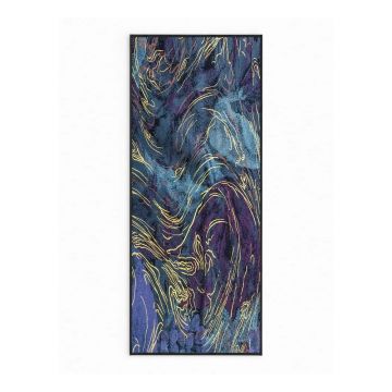 Covor albastru închis lavabil 80x150 cm Swirls – Oyo Concept