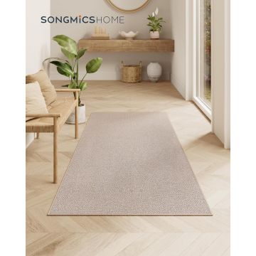 Covor antiderapant Vasagle Faux Jute, 80x150 cm, lavabil la masina, imitatie iuta, maro