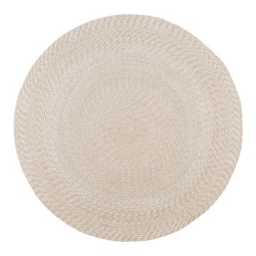 Covor de exterior crem rotund din fibre reciclate ø 180 cm Menorca – House Nordic Covor de exterior crem rotund din fibre reciclate ø 180 cm Menorca – House Nordic
