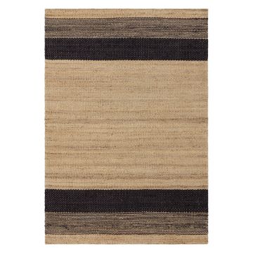 Covor negru/bej reversibil/țesut manual din iută 160x230 cm Cedar – Asiatic Carpets