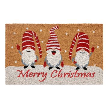 Covoraș de intrare din fibre de nucă de cocos 40x70 cm cu model de Crăciun Christmas Gnomes – Hanse Home