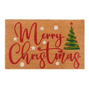 Covoraș de intrare din fibre de nucă de cocos 40x70 cm cu model de Crăciun Merry Christmas – Hanse Home