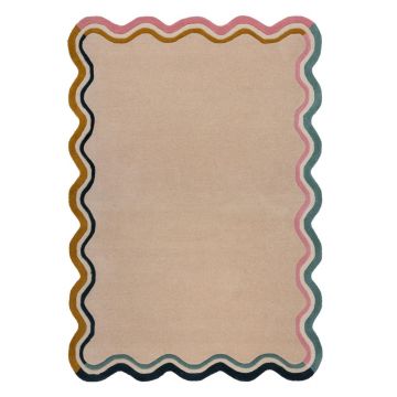 Covor crem țesut manual din lână 160x230 cm Leo Scallop – Flair Rugs