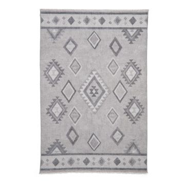 Covor gri lavabil din amestec de bumbac 122x170 cm Whisper – Think Rugs