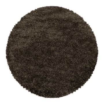 Covor maro închis rotund ø 160 cm Fluffy – Ayyildiz Carpets