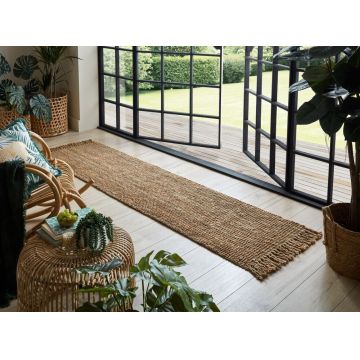 Covor traversă Jute Boucle Gri 60X300 cm, Flair Rugs