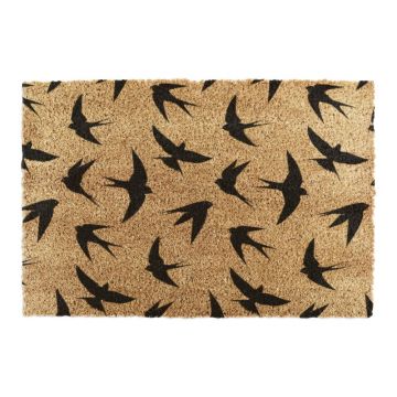 Covoraș de intrare din fibre de nucă de cocos 40x60 cm Swallows – Artsy Doormats