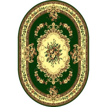 Covor clasic Gold 047/32 O, polipropilena BCF, verde-bej, 60 x 110 cm