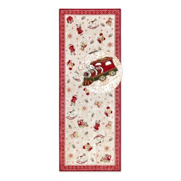 Covor tip traversă roșu din amestec de bumbac 80x200 cm cu model de Crăciun Toy's Delight Red Christmas – Villeroy&Boch