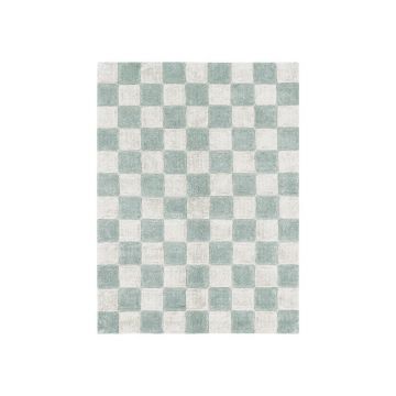 Covor albastru deschis/crem lavabil/țesut manual din bumbac 120x160 cm Kitchen Tiles Blue Sage – Lorena Canals