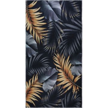 Covor albastru închis/auriu lavabil 120x180 cm Midnight Leaves – Vitaus