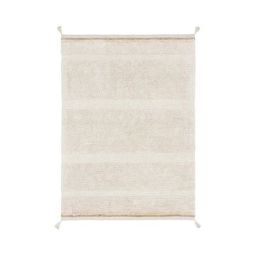 Covor crem lavabil/țesut manual din bumbac 120x160 cm Bloom Natural – Lorena Canals