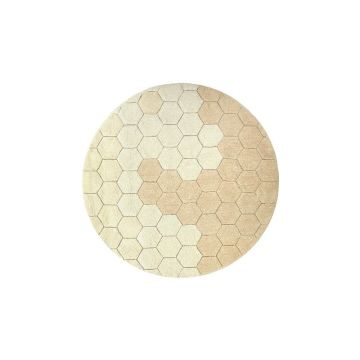 Covor galben ocru lavabil/țesut manual rotund din bumbac ø 140 cm Honeycomb Golden – Lorena Canals