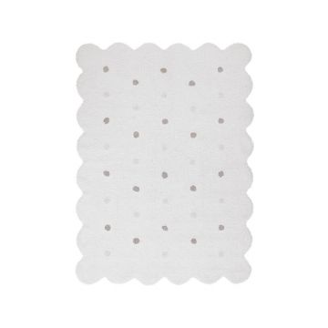 Covor pentru copii alb lavabil/țesut manual din bumbac 120x160 cm Biscuit White – Lorena Canals