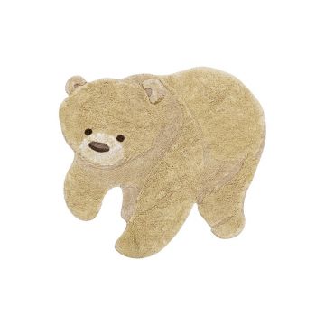 Covor pentru copii bej lavabil/țesut manual din bumbac 120x122 cm Bear – Lorena Canals