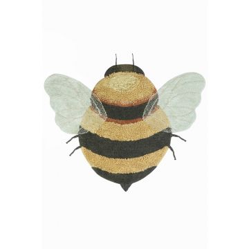 Covor pentru copii galben lavabil/țesut manual din bumbac 115x150 cm Bee – Lorena Canals