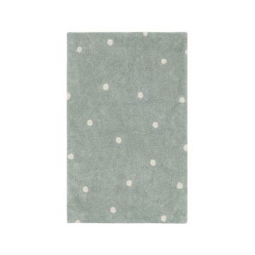 Covor pentru copii verde mentă lavabil/țesut manual din bumbac 100x150 cm Mini Dot Blue Sage – Lorena Canals